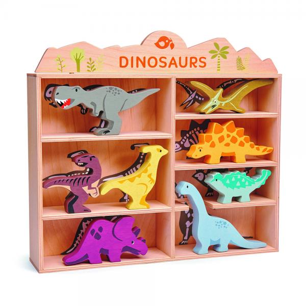 Holz Dinosaurier Set mit Display von Tender Leaf Toys